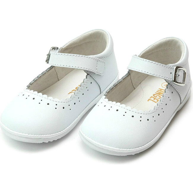 Scarlett Scalloped Mary Jane, White (Baby) - Angel Shoes Shoes ...