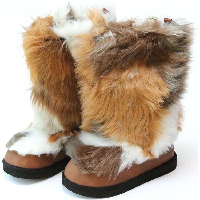 Gwyneth Faux Fur Tall Fashion Boot, Brown - Boots - 1