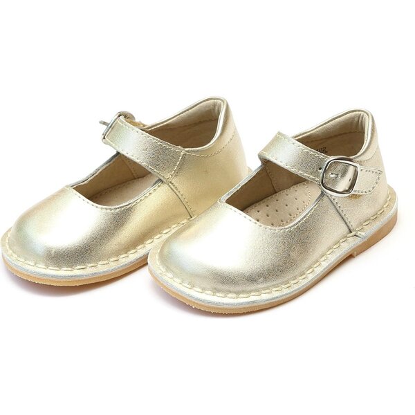 Grace Metallic Leather Stitch Down School Mary Jane, Gold - L'Amour ...