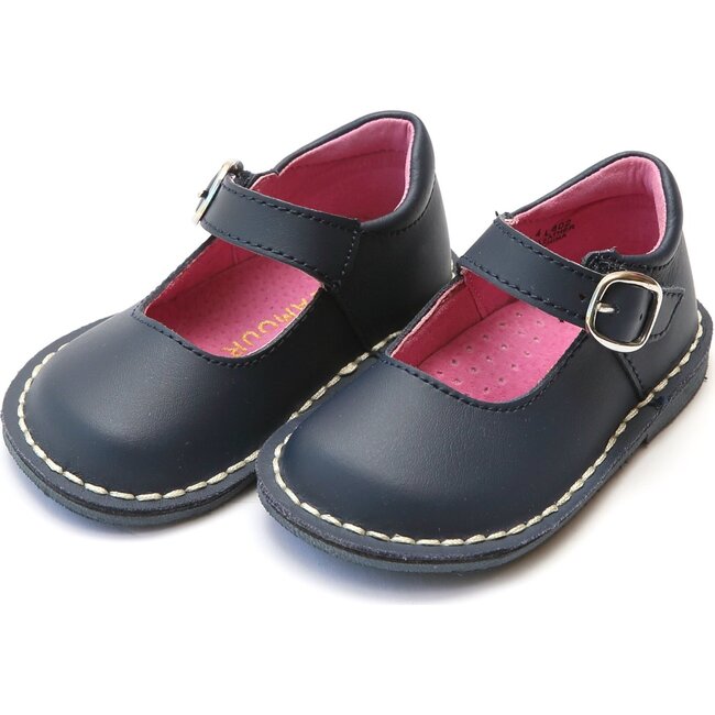 Grace Leather Stitch Down School Mary Jane, Navy - Mary Janes - 1