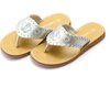 Jackie Metallic Whipstitched Thong Sandal, Silver - Sandals - 1 - thumbnail
