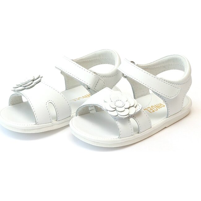 Mila Flower Sandal, White - Sandals - 1