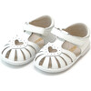 Baby Emmie Open Heart Sandal, White - Sandals - 1 - thumbnail