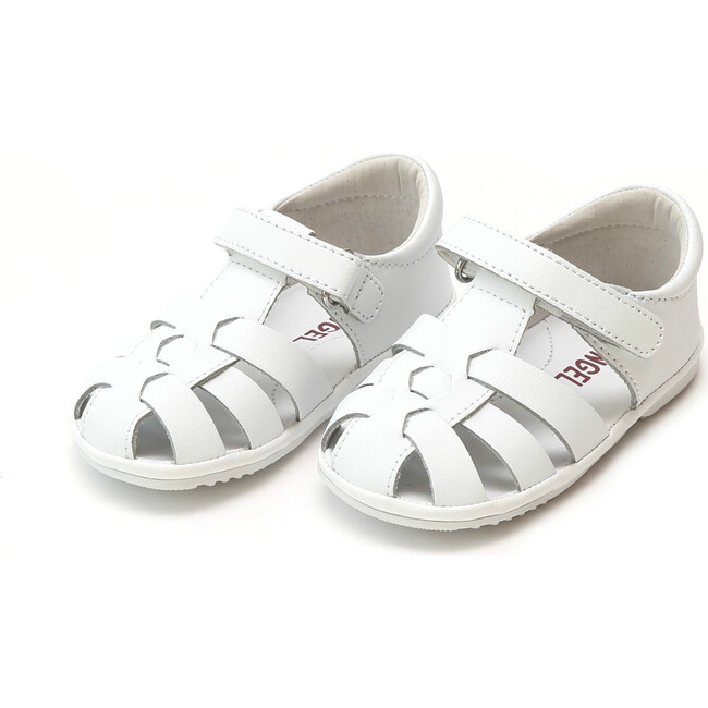 Baby Mack Leather Fisherman Sandal, White - Sandals - 1