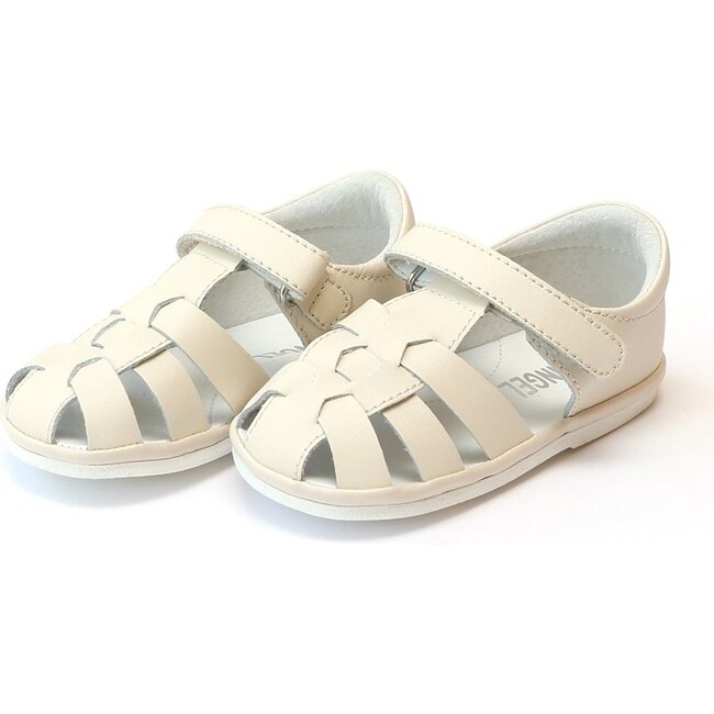 Baby Mack Leather Fisherman Sandal, Beige