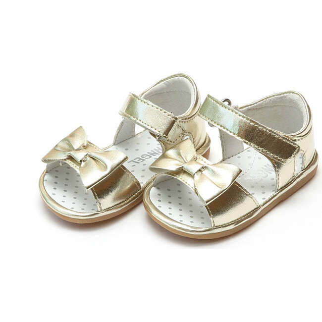 Baby Bessie Bow Sandal, Gold - Angel Shoes Shoes & Booties | Maisonette