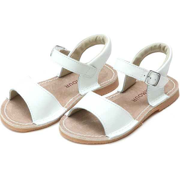 Kayla Open Toe Sandal, White - L'Amour Shoes | Maisonette