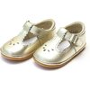 Baby Dottie Scalloped T-Strap Metallic Mary Jane, Gold - Crib Shoes - 1 - thumbnail