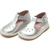 Cassie Metallic Stitch Down Leather T-Strap Mary Jane, Silver - Mary Janes - 1 - thumbnail