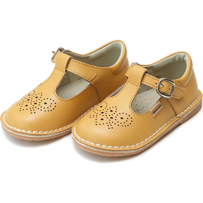 Ollie T-Strap Leather Mary Jane, Mustard