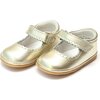 Baby Cara Metallic Scalloped Leather Mary Jane, Gold - Crib Shoes - 1 - thumbnail