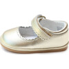 Baby Cara Metallic Scalloped Leather Mary Jane, Gold - Crib Shoes - 2 - thumbnail