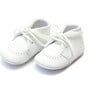 Infant Benny Leather Lace Up Brogue Oxford Crib Shoe, White - Booties - 1 - thumbnail