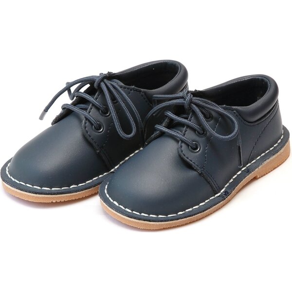 Tyler Stitch Down Leather Lace Up Shoe, Navy - L'Amour Shoes | Maisonette