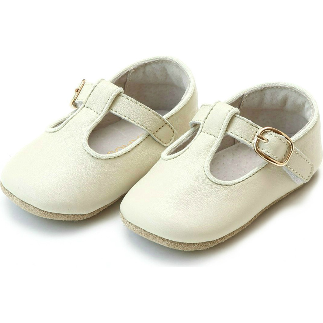 Baby Evie T-Strap Mary Jane, Beige - Mary Janes - 1