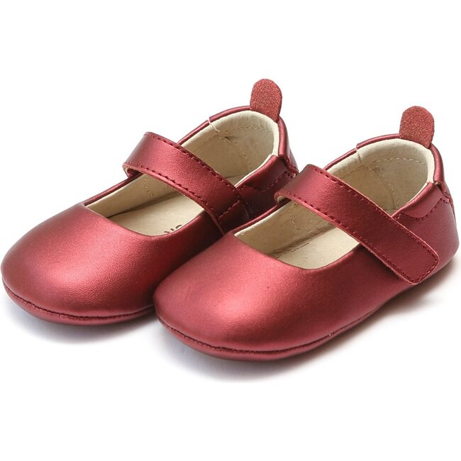 Baby Charlotte Metallic Crib Mary Jane, Red - Crib Shoes - 1
