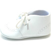 Infant Benny Leather Lace Up Brogue Oxford Crib Shoe, White - Booties - 2