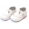 Baby Birdie Leather T-Strap Stitched Mary Jane, White - Crib Shoes - 1 - thumbnail