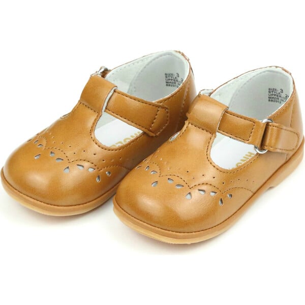 Baby Birdie Leather T-Strap Stitched Mary Jane, Mustard - Angel Shoes ...