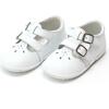 Hattie Double Buckle Leather Mary Jane, White (Baby) - Mary Janes - 1 - thumbnail