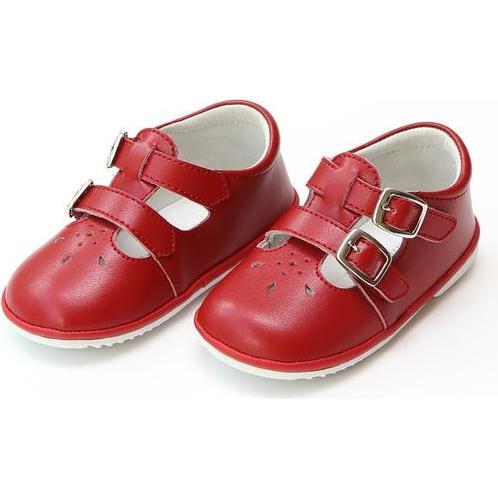 Hattie Double Buckle Leather Mary Jane, Red  (Baby) - Mary Janes - 1