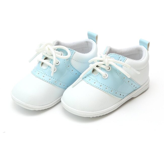 Baby Austin Leather Saddle Oxford Shoe, White - Loafers - 1