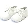 Baby James Leather Lace Up Shoe, White - Booties - 1 - thumbnail