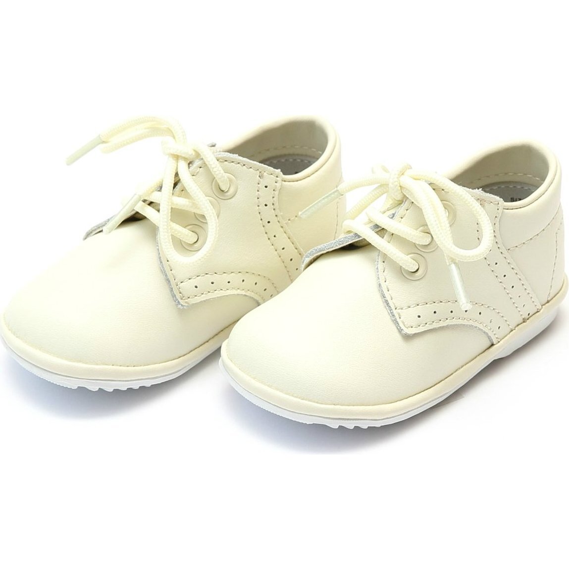Baby James Leather Lace Up Shoe, Ecru - Booties - 1