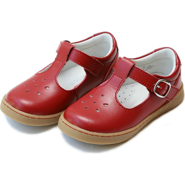 Chelsea T-Strap Mary Jane, Red - L'Amour Shoes | Maisonette