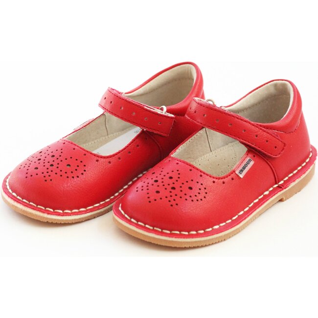 Ollie Stitch Down Leather Mary Jane, Red