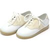 Luke Two Tone Leather Saddle Shoe, White/Beige - Loafers - 1 - thumbnail