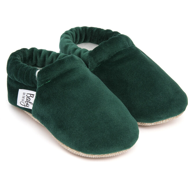 First Steps Slip-On, Green Velvet
