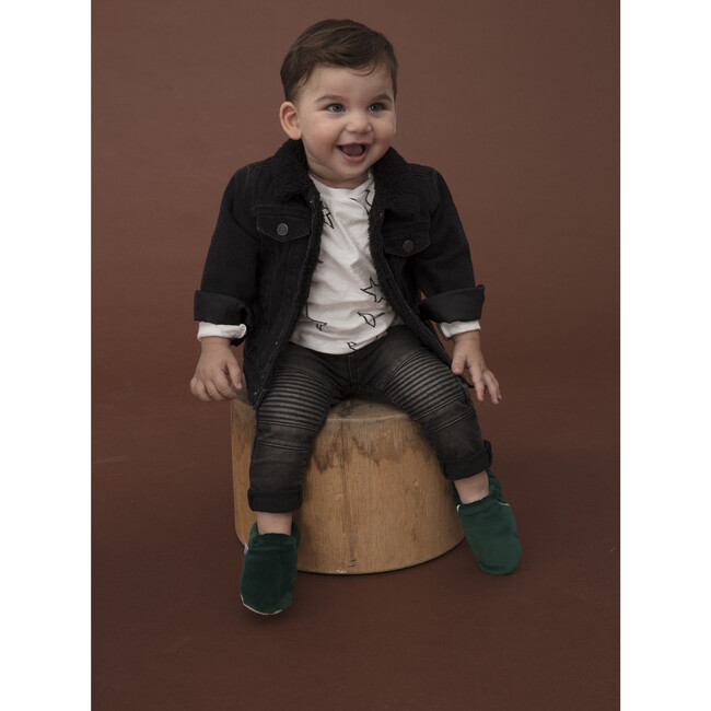 First Steps Slip-On, Green Velvet - Slip Ons - 4
