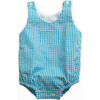 One Piece, Blue Turquoise Gingham - Rompers - 1 - thumbnail