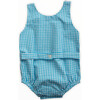 One Piece, Blue Turquoise Gingham - Rompers - 3