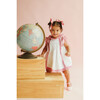 White Piqué Dress, Pink Details - Dresses - 2