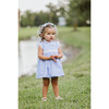 Crossed Dress, Blue and White Trim - Dresses - 2