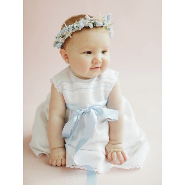 Piqué Gown, White and Blue - Ceremonial Dresses - 6