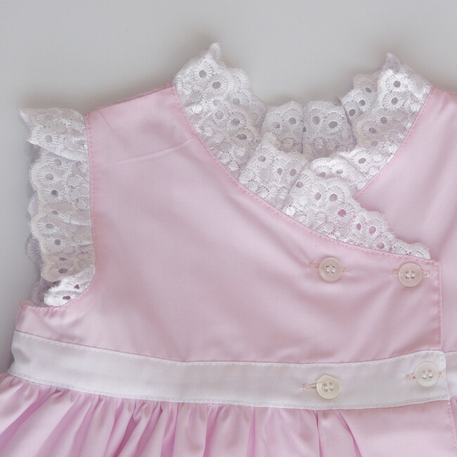 Crossed Dress, Pink and White Trim - Dresses - 4