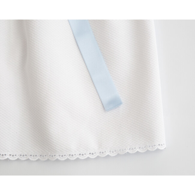 Piqué Gown, White and Blue - Ceremonial Dresses - 7