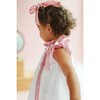 White Piqué Dress, Pink Details - Dresses - 6