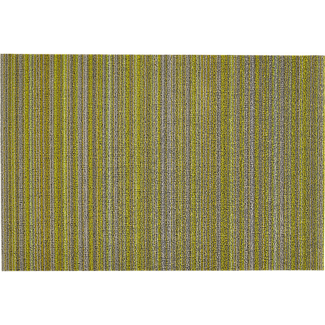 Skinny Stripe Shag Floor Mat, Citron
