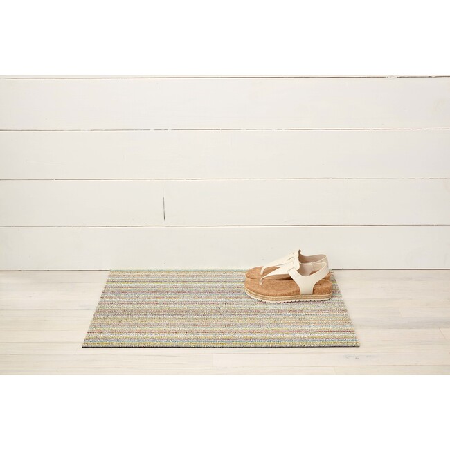 Skinny Stripe Shag Floor Mat, Soft Multi