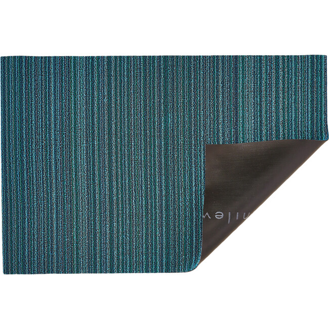 Skinny Stripe Shag Floor Mat, Turquoise - Rugs - 3