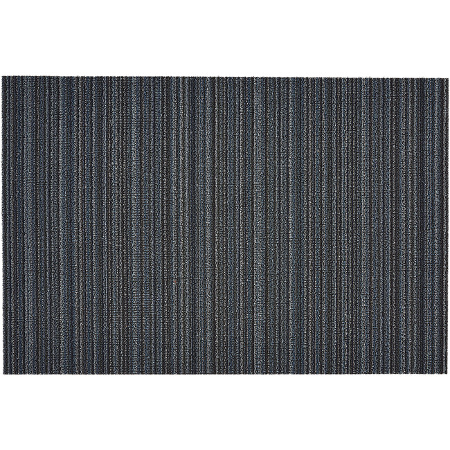 Skinny Stripe Shag Floor Mat, Blue