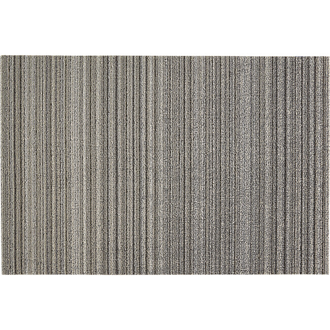 Skinny Stripe Shag Floor Mat, Birch