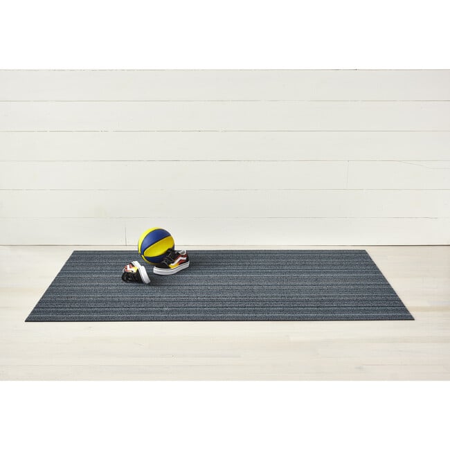 Skinny Stripe Shag Floor Mat, Blue - Rugs - 2