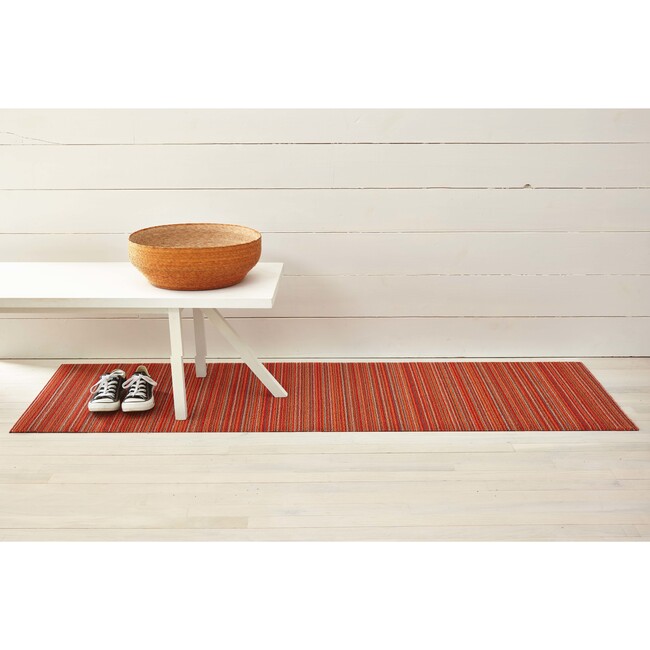 Skinny Stripe Shag Floor Mat, Orange - Rugs - 4