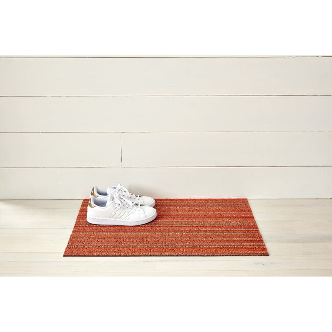 Skinny Stripe Shag Floor Mat, Orange - Rugs - 5