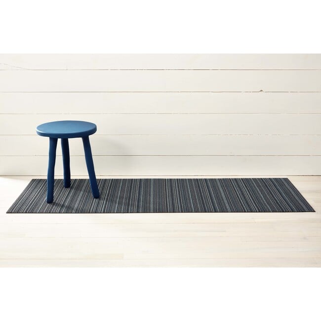 Skinny Stripe Shag Floor Mat, Blue - Rugs - 3